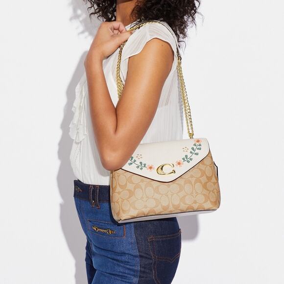 Copied - New Coach Tammie Shoulder Bag Signature Canvas Floral Whipstitch - Picture 10 of 11